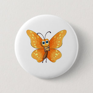 Badge Rond 5 Cm Papillon de caricature joyeux