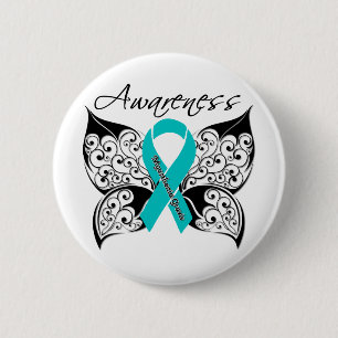 Badge Rond 5 Cm Papillon de conscience de myasthénie gravis