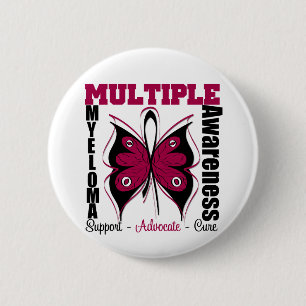 Badge Rond 5 Cm Papillon de conscience de myélome multiple
