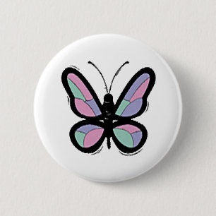 Badge Rond 5 Cm Papillon de patchwork de pays