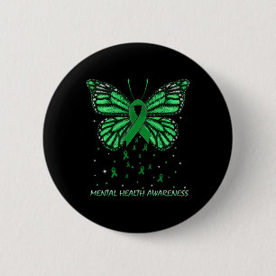 Badge Rond 5 Cm Papillon de sensibilisation à la santé mentale