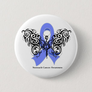 Badge Rond 5 Cm Papillon de tribal de cancer de l'estomac