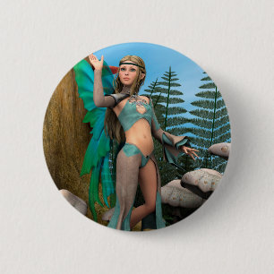 Badge Rond 5 Cm Papillon Fée