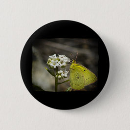 Badge Rond 5 Cm Papillon jaune