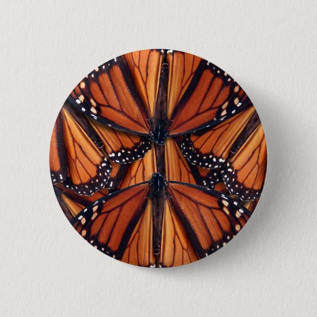 Badge Rond 5 Cm papillon monarque (Devant)