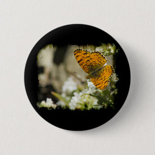 Badge Rond 5 Cm Papillon orange