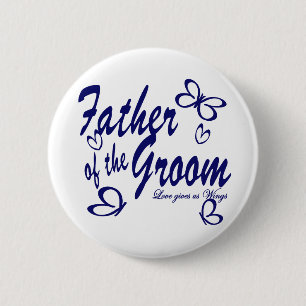 Badge Rond 5 Cm Papillon/Père de la chambre