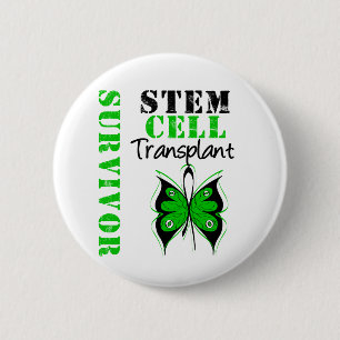 Badge Rond 5 Cm Papillon - Stem Cell Transplant Survivant