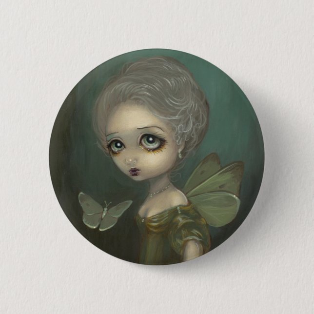 Badge Rond 5 Cm "Papillons bouton dans tristesse" (Devant)