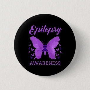 Badge Rond 5 Cm Papillons de sensibilisation à l'épilepsie Épileps