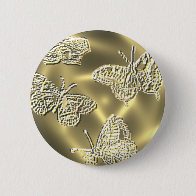 BADGE ROND 5 CM PAPILLONS D'OR (Devant)