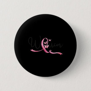 Badge Rond 5 Cm Papillons Ruban Rose Mois Cancer Sein Femmes