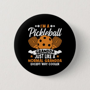 Badge Rond 5 Cm Papy joueur de pickleball cool