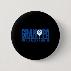 Badge Rond 5 Cm Papy joueur de pickleball style sport paddle