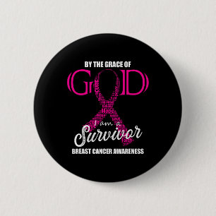 Badge Rond 5 Cm Par La Grâce De Dieu Je Suis Un Survivant Du Cance