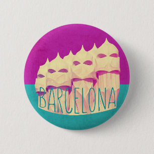 Badge Rond 5 Cm Paradis de Barcelone Gaudi