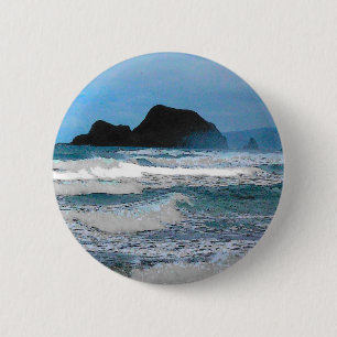 Badge Rond 5 Cm Paradis tropical océanique de la côte hawaïenne