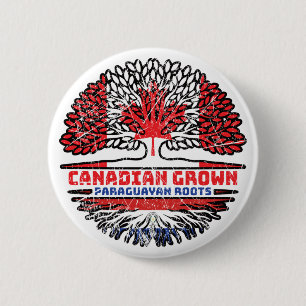 Badge Rond 5 Cm Paraguay Paraguay Canada Arbre Racines