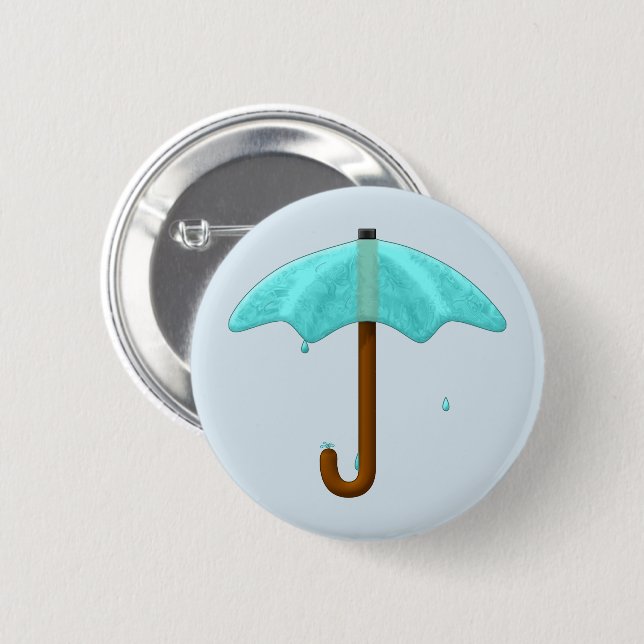 Badge Rond 5 Cm Parapluie d'eau (Devant & derrière)