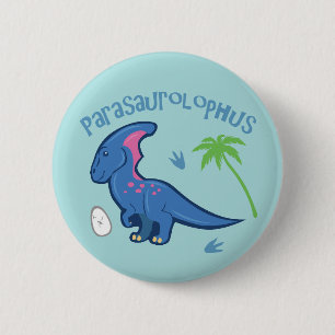 Badge Rond 5 Cm Parasaurolophus mignon