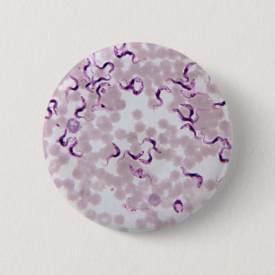 Badge Rond 5 Cm Parasite Trypanosoma de sang