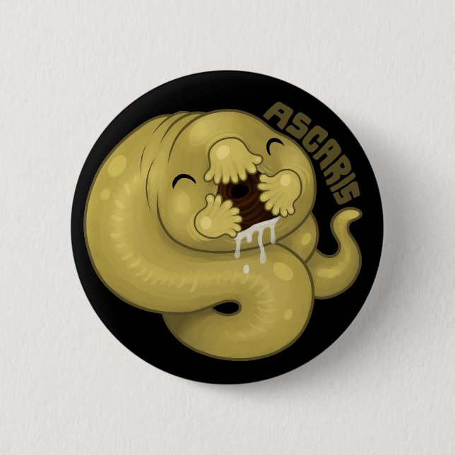 Badge Rond 5 Cm PARASITES : Ascaride (Devant)