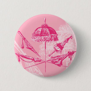 Badge Rond 5 Cm Parasols roses