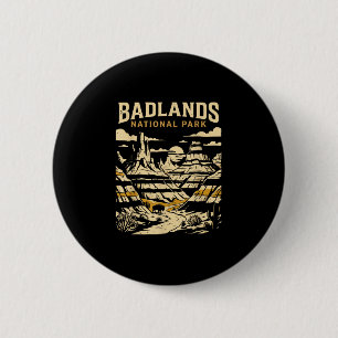 Badge Rond 5 Cm Parc national de Badlands aventure rétro vintage