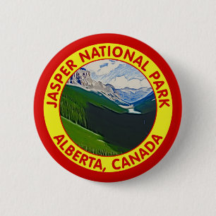 Badge Rond 5 Cm Parc national de jaspe, Alberta, Canada