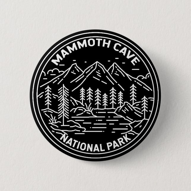 Badge Rond 5 Cm Parc national de Mammoth Cave Kentucky Monoline (Devant)