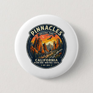 Badge Rond 5 Cm parc national de Pinnacles californie randonnée ré