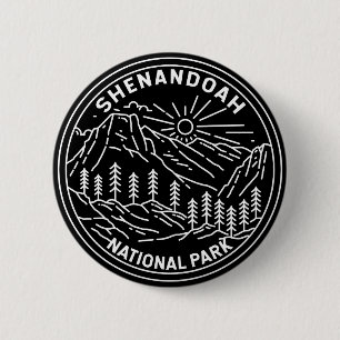 Badge Rond 5 Cm Parc national de Shenandoah Virginia Monoline