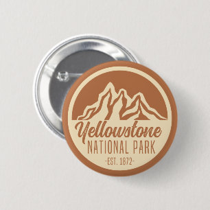 Badge Rond 5 Cm Parc national de Yellowstone Randonnée Camping