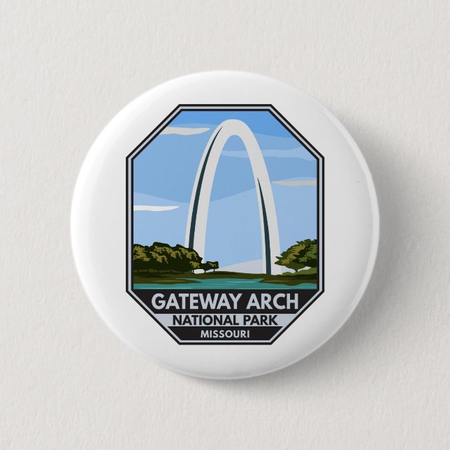 Badge Rond 5 Cm Parc national Gateway Arch Missouri (Devant)