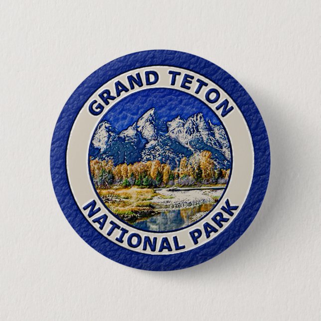 Badge Rond 5 Cm Parc national grand de Teton (Devant)