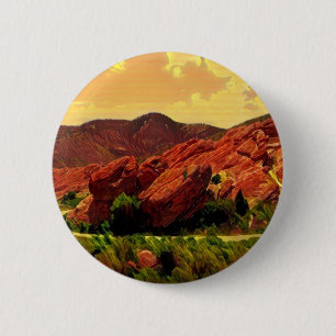 Badge Rond 5 Cm Parc rouge Denver le Colorado de roches