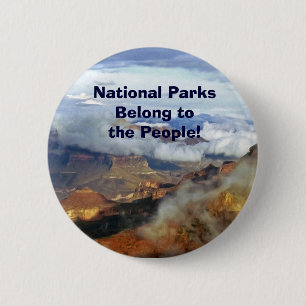 Badge Rond 5 Cm Parcs nationaux Appartient au bouton du peuple, Ép
