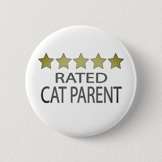 Badge Rond 5 Cm Parent de chat cinq étoiles (Devant)