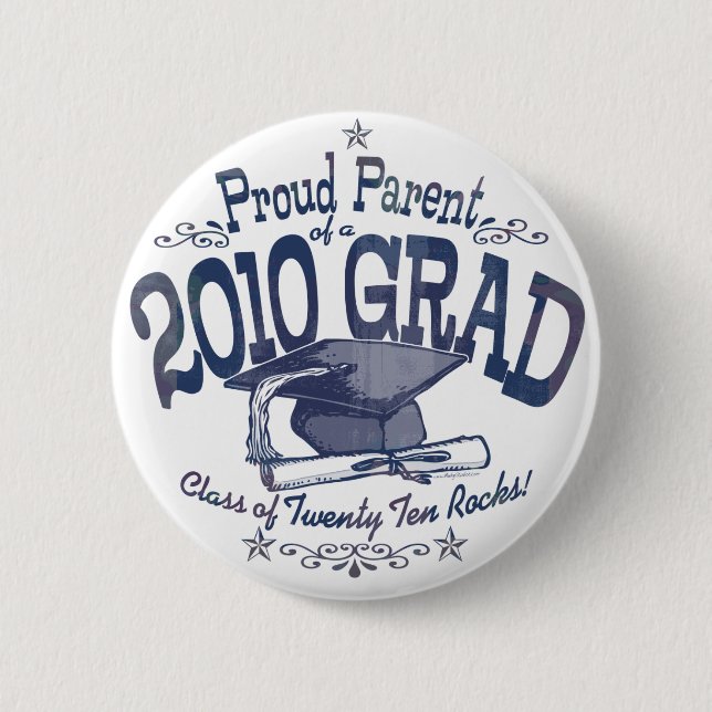 Badge Rond 5 Cm Parent fier du diplômé 2010 (Devant)