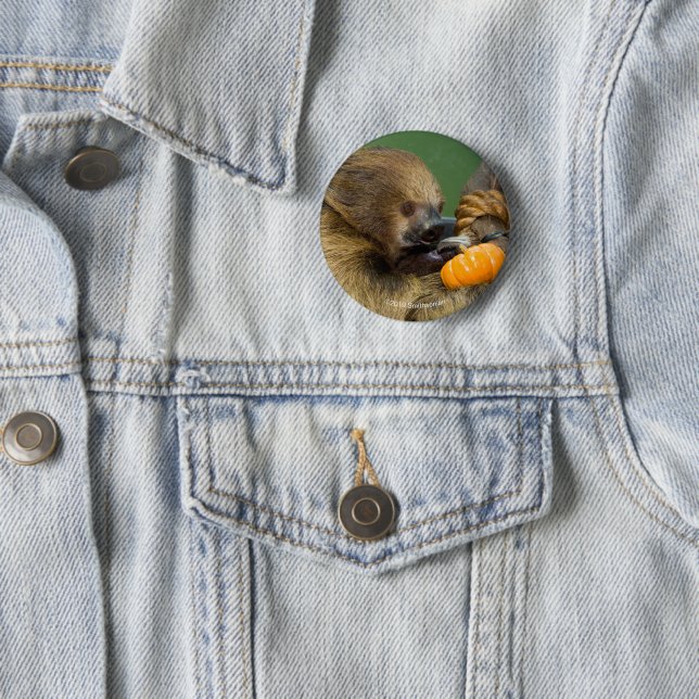 Badge Rond 5 Cm Paresse avec le citrouille (En situation)