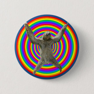 Badge Rond 5 Cm Paresse d'arc-en-ciel