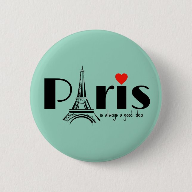 Badge Rond 5 Cm Paris Eiffel Tower Design  (Devant)