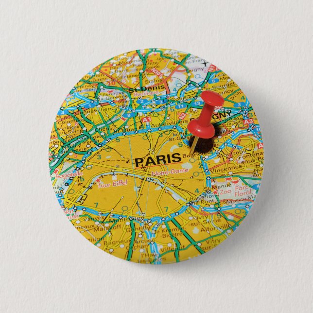 Badge Rond 5 Cm Paris, France (Devant)