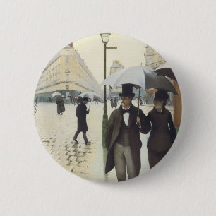 Badge Rond 5 Cm Paris Street, Rainy Day par Caillebotte