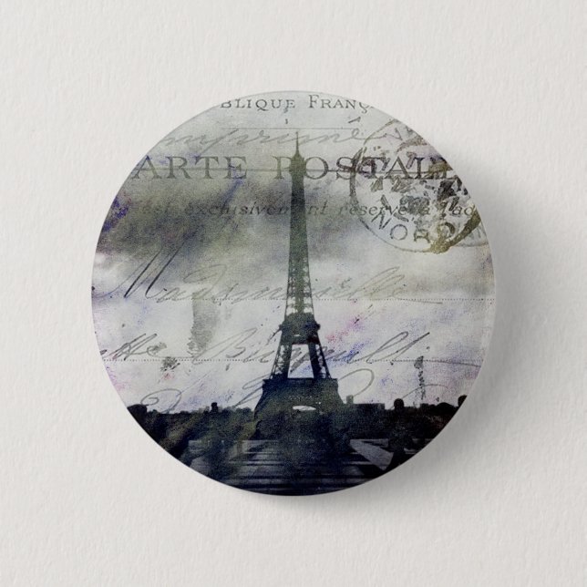 Badge Rond 5 Cm Paris texturisé en lavande (Devant)