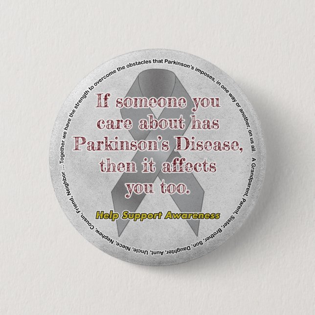 Badge Rond 5 Cm Parkinsons Si Vous Vous Intéressez À Quelqu'Un (Devant)