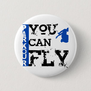 Badge Rond 5 Cm Parkour - vous pouvez voler