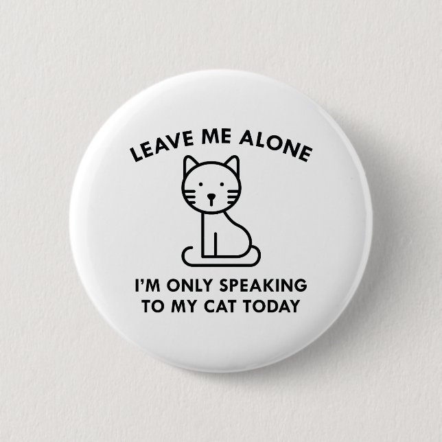 Badge Rond 5 Cm Parler À Mon Chat (Devant)