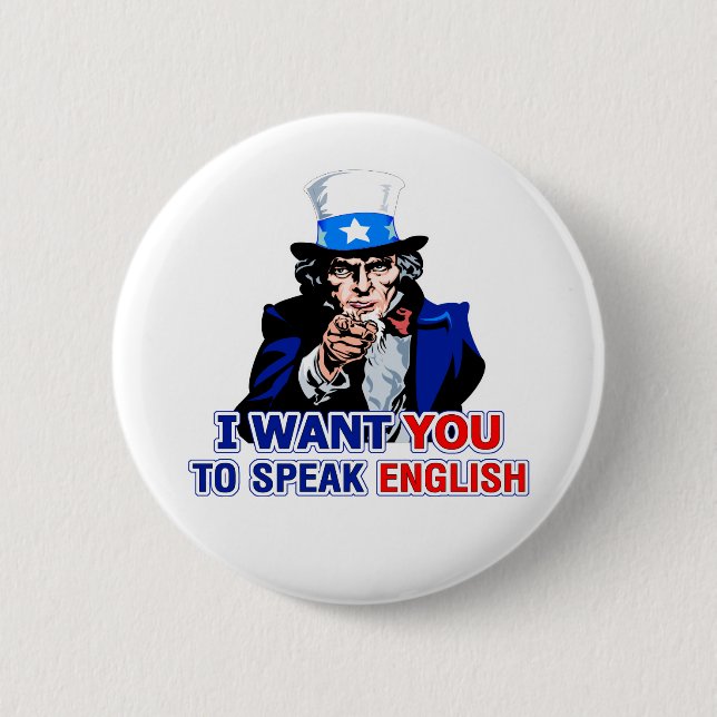 Badge Rond 5 Cm Parlez anglais (Devant)