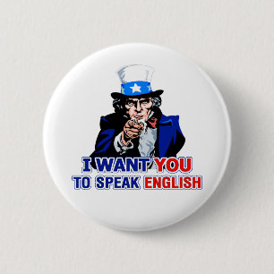 Badge Rond 5 Cm Parlez anglais